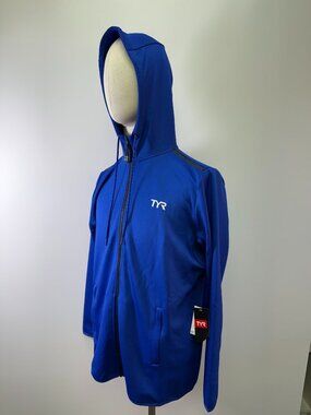 TYR Women’s XL ALNC Podium Hoodie Royal Blue Full Zip Athletic Jacket NWT